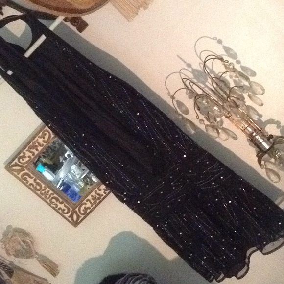 Black mesh sequined dress - Picture 6 of 8